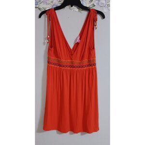 Pink Victoria's Secret Large Orange Embroidered Casual Boho Orange Tunic Top